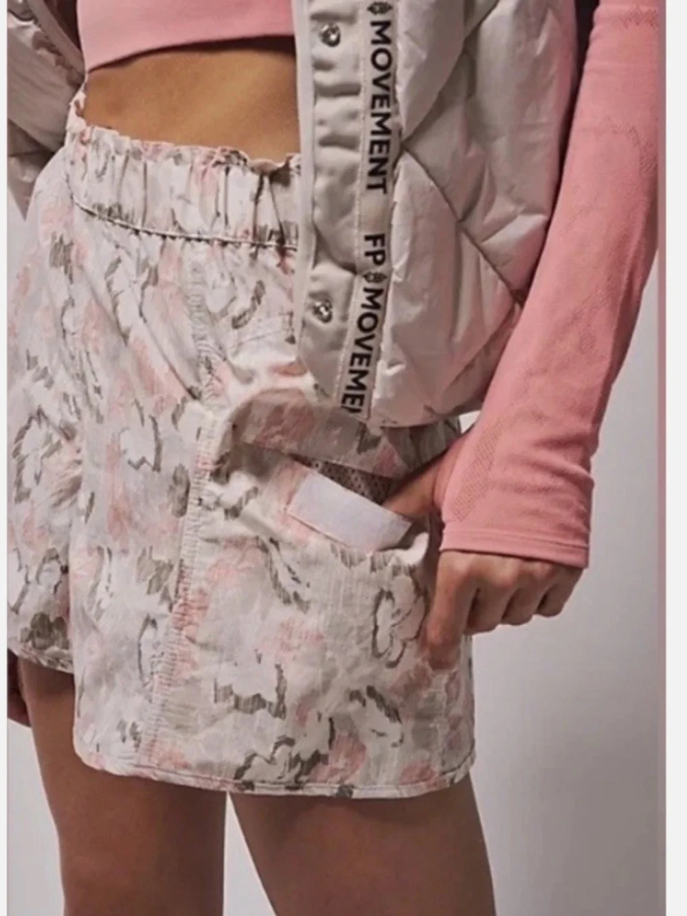 Free People Movement In The Wild Printed Shorts in Ivory Combo Size XS